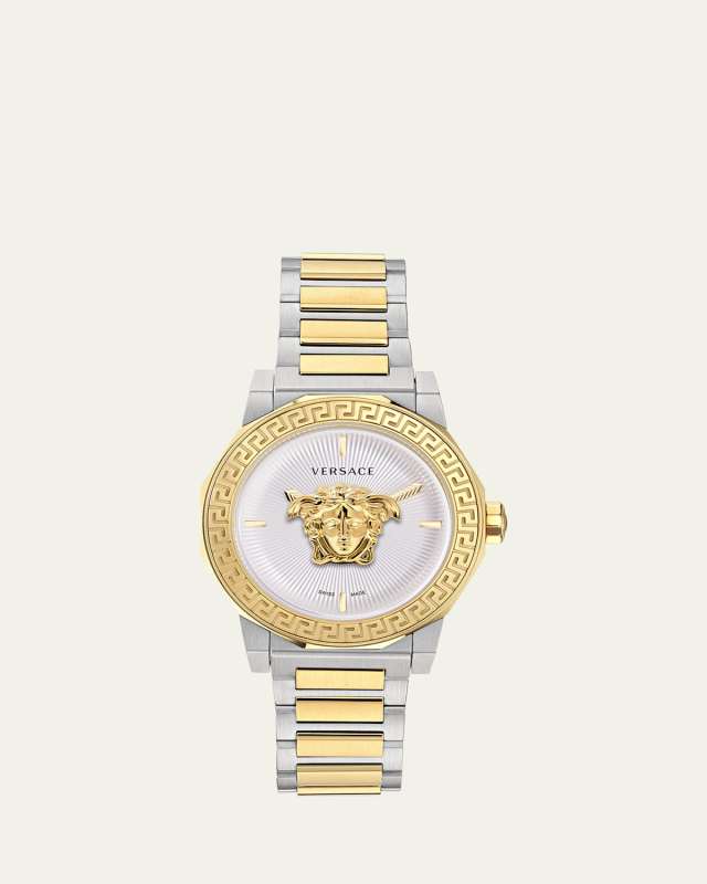 38mm Medusa Deco Watch with Bracelet Strap, Two Tone